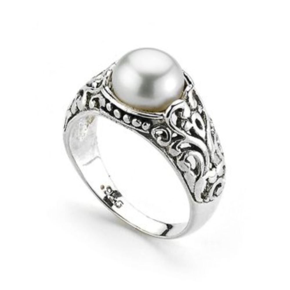 Samuel B. Cultured pearl sterling silver ring